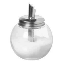 Xenos Suikerstrooier bol - glas/rvs - ø8.5x12 cm- Koffie Accessoires|Thee Accessoires