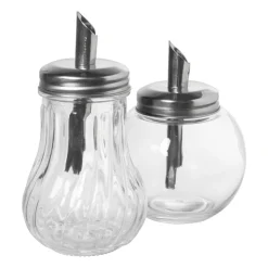 Xenos Suikerstrooier bol - glas/rvs - ø8.5x12 cm- Koffie Accessoires|Thee Accessoires