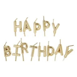 Xenos Taartkaarsjes happy birthday - goud- Taartkaarsjes