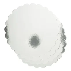 Xenos Taartonderleggers - zilverkleurig - set van 4- Taartdecoratie