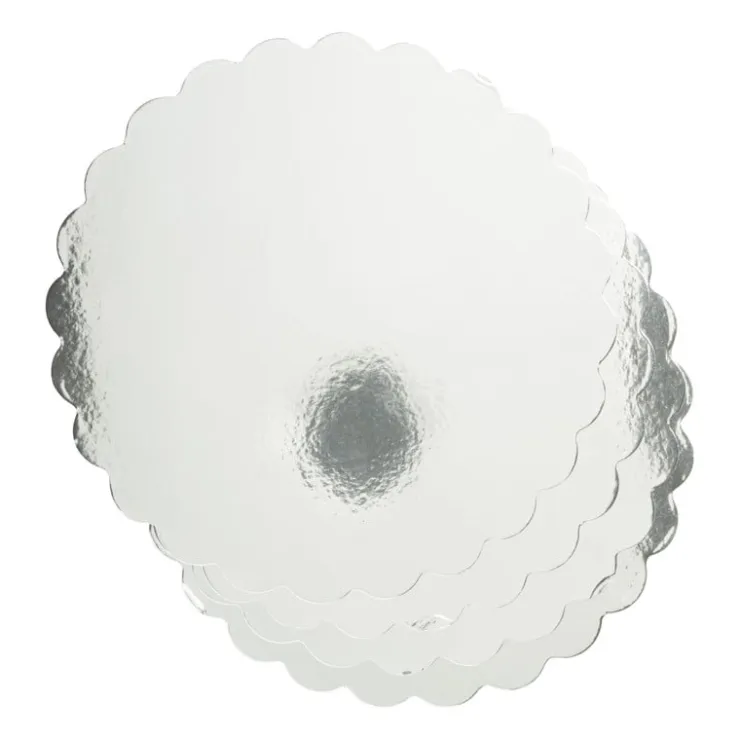 Xenos Taartonderleggers - zilverkleurig - set van 4- Taartdecoratie
