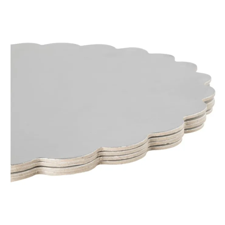 Xenos Taartonderleggers - zilverkleurig - set van 4- Taartdecoratie