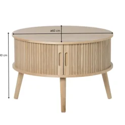 Xenos Tafel/kast Uppsala rond - naturel - ø60x40 cm- Salontafels|Kast Met Deuren