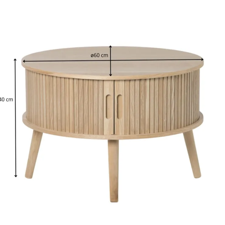 Xenos Tafel/kast Uppsala rond - naturel - ø60x40 cm- Salontafels|Kast Met Deuren