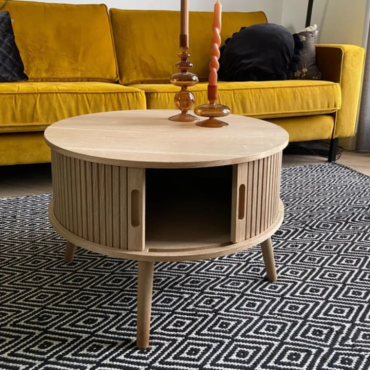 Xenos Tafel/kast Uppsala rond - naturel - ø60x40 cm- Salontafels|Kast Met Deuren