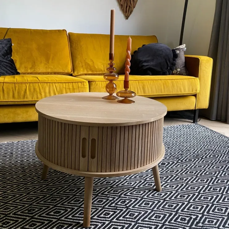 Xenos Tafel/kast Uppsala rond - naturel - ø60x40 cm- Salontafels|Kast Met Deuren
