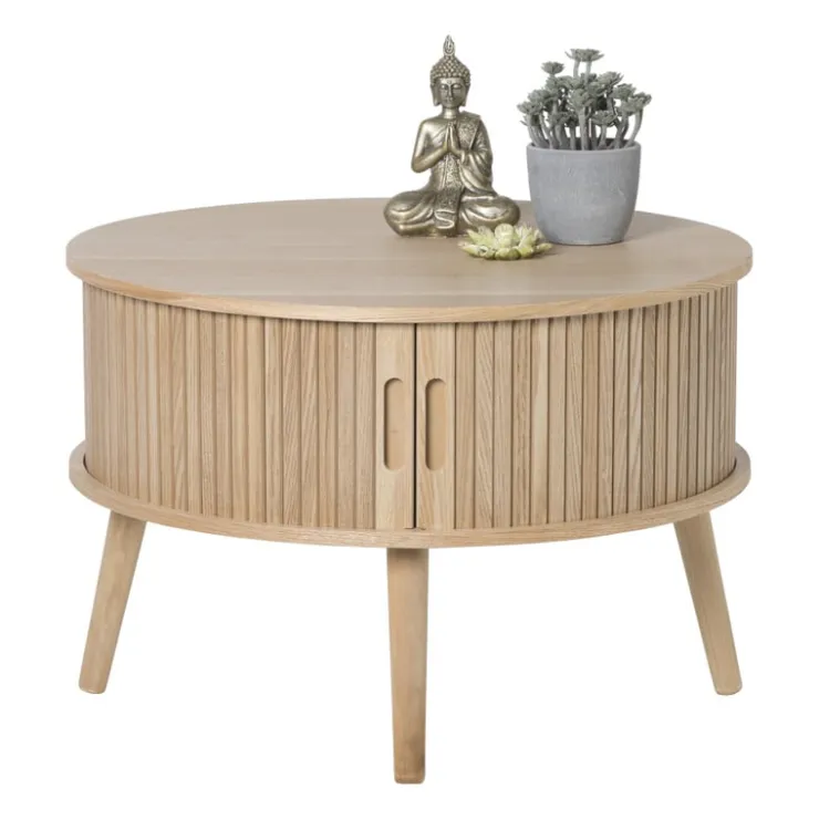 Xenos Tafel/kast Uppsala rond - naturel - ø60x40 cm- Salontafels|Kast Met Deuren