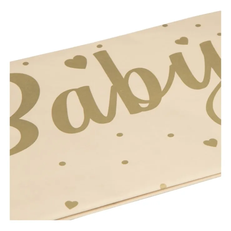 Xenos Tafelkleed baby - bruin/goud - 136x220 cm- Wegwerptafelkleden|Babyshower