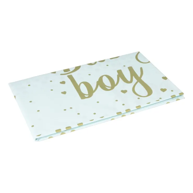 Xenos Tafelkleed baby boy - blauw/goud - 136x220 cm- Wegwerptafelkleden|Babyshower