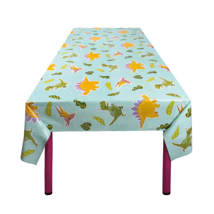 Xenos Tafelkleed dino - mulitkleur - 130x180 cm- Wegwerptafelkleden|Kinderfeestjes