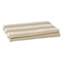 Xenos Tafelkleed gestreept groot - wit/beige - 145x320 cm- Tafelkleden|Kersttafelkleden