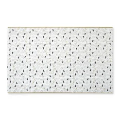 Xenos Tafelkleed paashaas - wit/goud/zwart - papier - 138x220 cm- Tafelkleden