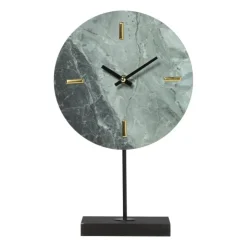 Xenos Tafelklok marmer - blauw - 20x7x30 cm- Kerstcadeaus|Klokken