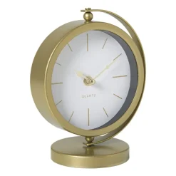 Xenos Tafelklok metaal - goud - 20x16x10.5 cm- Klokken