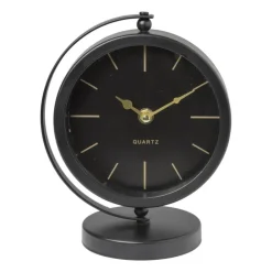 Xenos Tafelklok rond - metaal - 16x10.5x20 cm- Klokken