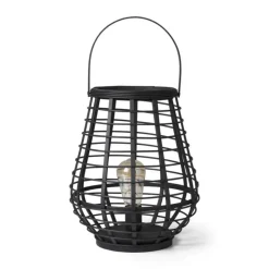 Xenos Tafellamp bamboe - zwart - Ø28,5x37 cm- Tafellampen