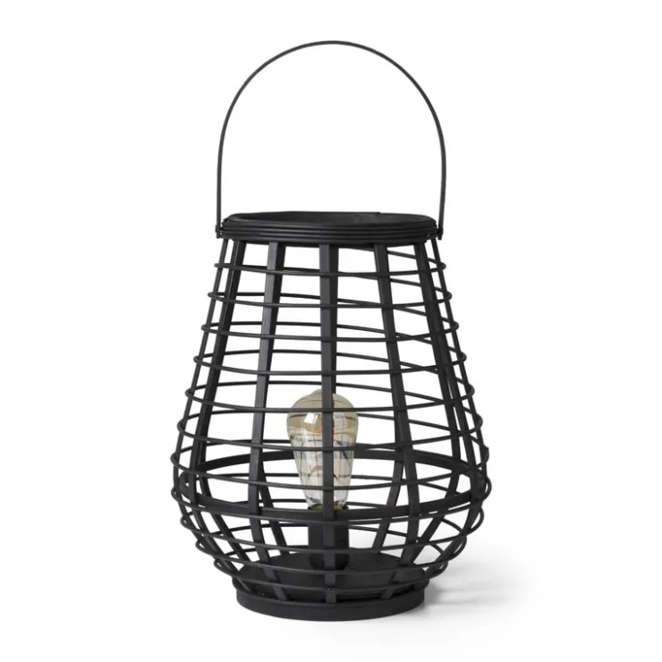 Xenos Tafellamp bamboe - zwart - Ø28,5x37 cm- Tafellampen