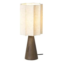 Xenos Tafellamp conisch geschulpt - beige - ø17x42 cm- Tafellampen