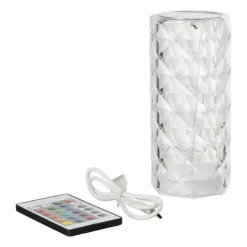 Xenos Tafellamp diamant - multikleur - 7x7x15.8 cm- Kerstcadeaus|Tafellampen