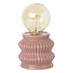 Xenos Tafellamp geometrisch - roze - ø10x17.5 cm- Tafellampen