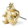 Xenos Tafellamp nijlpaard - goud - 19.5 cm- Tafellampen