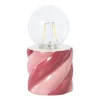 Xenos Tafellamp spekje - rood/roze - ø8.5x17 cm- Kerstverlichting|Tafellampen
