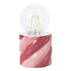 Xenos Tafellamp spekje - rood/roze - ø8.5x17 cm- Kerstverlichting|Tafellampen