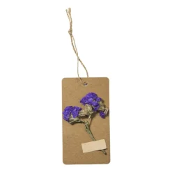 Xenos Tag met droogbloemen - diverse varianten - 9 cm- Kunstbloemen