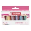 Xenos Talens acrylverf - metallic - set van 6- Verf