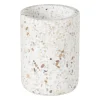 Xenos Tandenborstel beker Terrazzo - wit - ø7.3x10 cm- Tandenborstelbekers