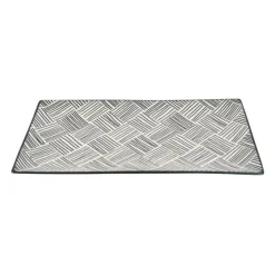 Xenos Tapas bord Sevilla - zwarte streepjes - 28x15.5 cm- Sushi Servies|Tapasservies