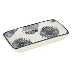 Xenos Tapas schaaltje Sevilla rechthoekig - bloemen - 12.5x6x5 cm- Sushi Servies|Tapasservies