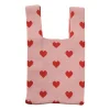 Xenos Tas hartjes - roze/rood - 20x34cm- Kerstcadeaus