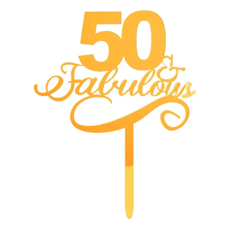Tasty Me cake topper - 50 & fabulous - goud- Cake Toppers