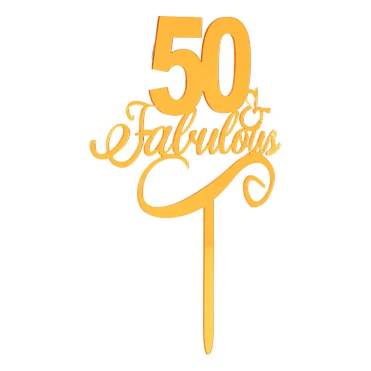 Tasty Me cake topper - 50 & fabulous - goud- Cake Toppers