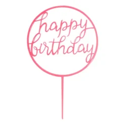 Tasty Me cake topper - Happy Birthday rond - roze- Cake Toppers