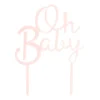 Tasty Me cake topper - Oh Baby - roze- Cake Toppers|Babyshower