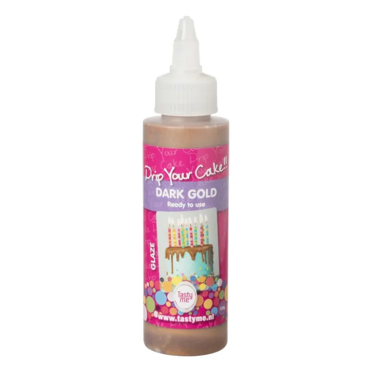 Xenos Tasty Me drip your cake - goud - 125 gram- Taartdecoratie|Kerst Bakken