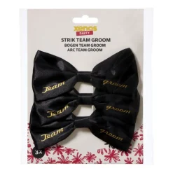 Xenos Team groom strik - zwart/goudkleurig - set van 3- Bruiloft