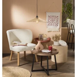 Xenos Teddy fauteuil - Troyes - wit - 68.5x60x59.5 cm- Fauteuils