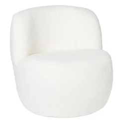 Xenos Teddy fauteuil - wit - ø73.5x71.5 cm- Fauteuils