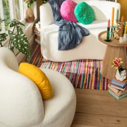 Xenos Teddy fauteuil - wit - ø73.5x71.5 cm- Fauteuils