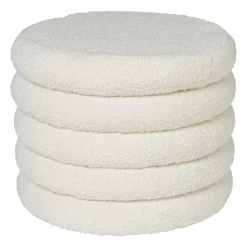 Xenos Teddy poef gelaagd met opbergruimte - Troyes - ø41x32.5 cm- Kerstcadeaus|Poefjes
