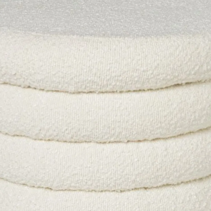 Xenos Teddy poef gelaagd met opbergruimte - Troyes - ø41x32.5 cm- Kerstcadeaus|Poefjes