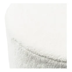 Xenos Teddy poef rond - wit - ø55x32 cm- Poefjes