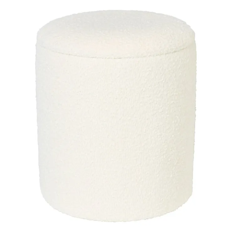 Xenos Teddy poef rond met opbergruimte - Troyes - ø35x40 cm- Poefjes