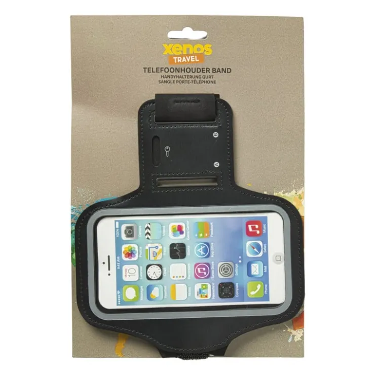 Xenos Telefoonhouder band - zwart- Opladers|Kerstcadeaus