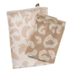 Xenos Theedoek animal - beige/bruin - 50x70 cm- Thee- En Keukendoeken
