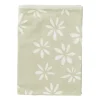 Xenos Theedoek bloemen - groen/wit - 50x70 cm- Thee- En Keukendoeken