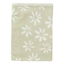 Xenos Theedoek bloemen - groen/wit - 50x70 cm- Thee- En Keukendoeken